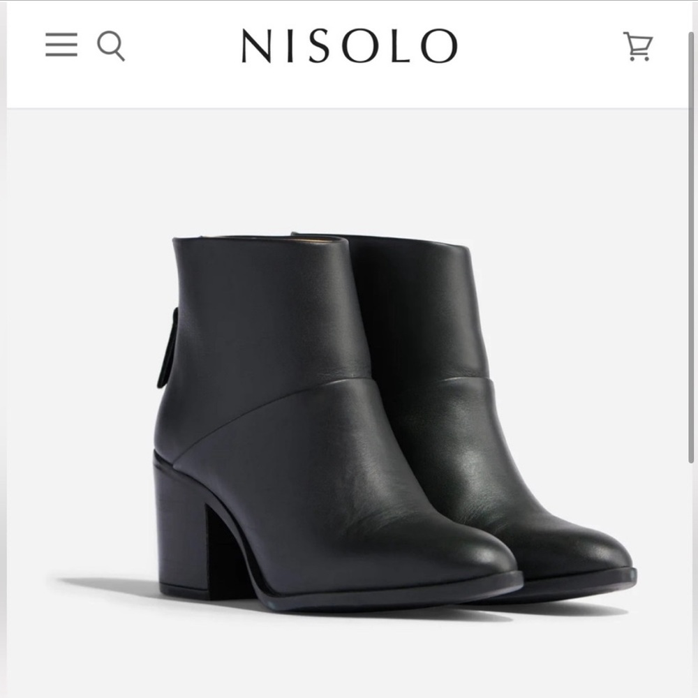 Nisolo Dari Commuter Boot Black Leather waterproof bootie 8.5